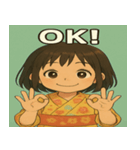 浴衣姿の可愛い女の子（個別スタンプ：6）