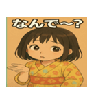 浴衣姿の可愛い女の子（個別スタンプ：7）