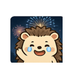 花火ハリネズミのきらきらナイト@SFW（個別スタンプ：1）