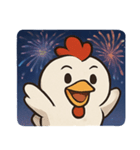 花火ニワトリのわくわくナイト@SFW（個別スタンプ：1）