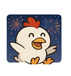 花火ニワトリのわくわくナイト@SFW（個別スタンプ：11）