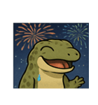 花火コモドドラゴンのゴージャスナイト@SFW（個別スタンプ：1）