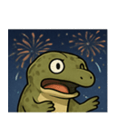 花火コモドドラゴンのゴージャスナイト@SFW（個別スタンプ：8）