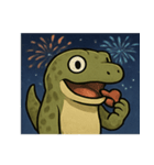 花火コモドドラゴンのゴージャスナイト@SFW（個別スタンプ：9）