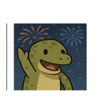 花火コモドドラゴンのゴージャスナイト@SFW（個別スタンプ：18）