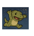 花火コモドドラゴンのゴージャスナイト@SFW（個別スタンプ：28）