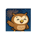 花火フクロウのきらめきナイト@SFW（個別スタンプ：1）