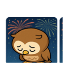 花火フクロウのきらめきナイト@SFW（個別スタンプ：3）