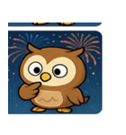 花火フクロウのきらめきナイト@SFW（個別スタンプ：8）