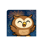 花火フクロウのきらめきナイト@SFW（個別スタンプ：17）