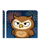 花火フクロウのきらめきナイト@SFW（個別スタンプ：18）
