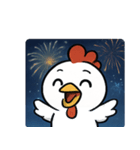 花火ニワトリのマジカルナイト@SFW（個別スタンプ：1）
