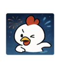 花火ニワトリのマジカルナイト@SFW（個別スタンプ：16）