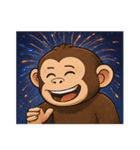 花火チンパンジーのにぎやかナイト@SFW（個別スタンプ：6）