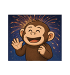 花火チンパンジーのにぎやかナイト@SFW（個別スタンプ：10）