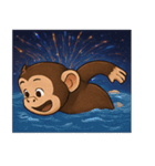 花火チンパンジーのにぎやかナイト@SFW（個別スタンプ：16）