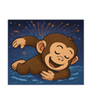 花火チンパンジーのにぎやかナイト@SFW（個別スタンプ：32）