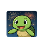 花火と甲羅のウミガメ@SFW（個別スタンプ：1）