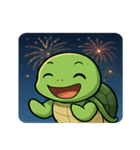 花火と甲羅のウミガメ@SFW（個別スタンプ：6）