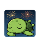 花火と甲羅のウミガメ@SFW（個別スタンプ：7）