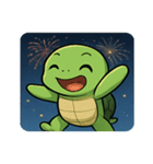 花火と甲羅のウミガメ@SFW（個別スタンプ：10）