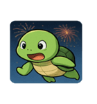 花火と甲羅のウミガメ@SFW（個別スタンプ：11）