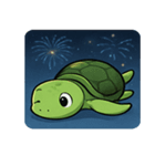 花火と甲羅のウミガメ@SFW（個別スタンプ：13）