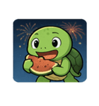 花火と甲羅のウミガメ@SFW（個別スタンプ：14）