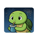 花火と甲羅のウミガメ@SFW（個別スタンプ：15）