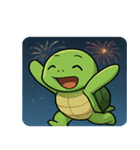 花火と甲羅のウミガメ@SFW（個別スタンプ：17）