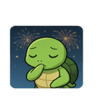 花火と甲羅のウミガメ@SFW（個別スタンプ：19）