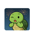 花火と甲羅のウミガメ@SFW（個別スタンプ：22）