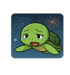 花火と甲羅のウミガメ@SFW（個別スタンプ：29）