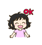 可愛い癖毛の女の子スタンプ（個別スタンプ：2）