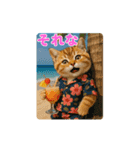 夏のネコたちにゃんだふる～♪（個別スタンプ：17）