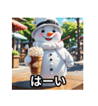 9色の雪だるまの夏に毎日送れるスタンプ（個別スタンプ：13）