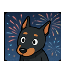 花火とキリッとドーベルマン@SFW（個別スタンプ：8）