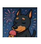 花火とキリッとドーベルマン@SFW（個別スタンプ：9）
