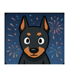 花火とキリッとドーベルマン@SFW（個別スタンプ：11）