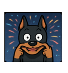 花火とキリッとドーベルマン@SFW（個別スタンプ：14）