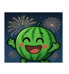 花火とパリッとスイカ@SFW（個別スタンプ：1）