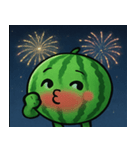 花火とパリッとスイカ@SFW（個別スタンプ：3）