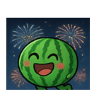 花火とパリッとスイカ@SFW（個別スタンプ：4）