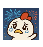 花火とコケコッコーなニワトリ@SFW（個別スタンプ：3）