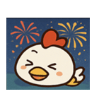 花火とコケコッコーなニワトリ@SFW（個別スタンプ：8）