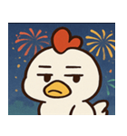 花火とコケコッコーなニワトリ@SFW（個別スタンプ：9）