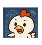 花火とコケコッコーなニワトリ@SFW（個別スタンプ：10）