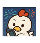 花火とコケコッコーなニワトリ@SFW（個別スタンプ：11）