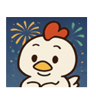 花火とコケコッコーなニワトリ@SFW（個別スタンプ：12）
