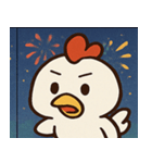 花火とコケコッコーなニワトリ@SFW（個別スタンプ：14）